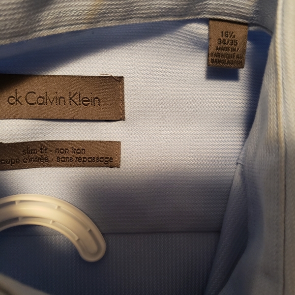 Mens Sharp Blue Calvin Klein Dress Shirt - Picture 2 of 2